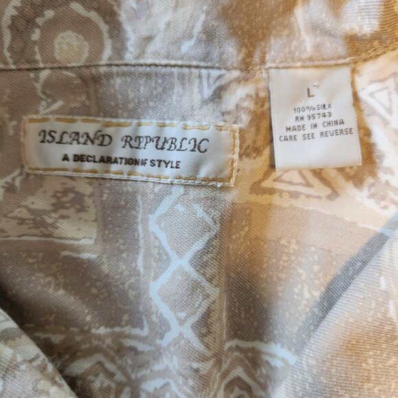Island Republic Hawaiian Shirt Silk Short Sleeve Button Up Floral Large - Picture 8 of 11